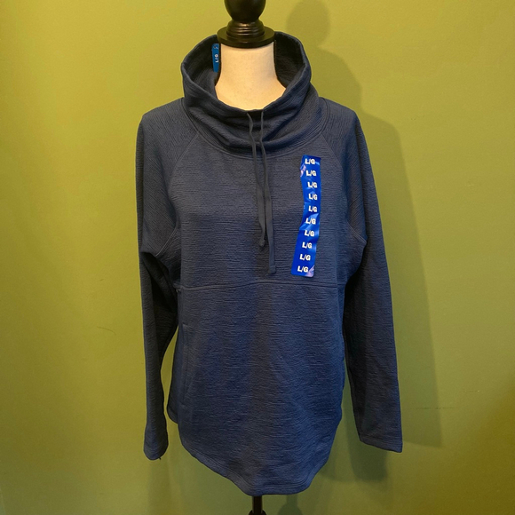 Tuff Athletics Tops - Women's Tuff Athletics Blue Cowl Neck Sweatshirt L